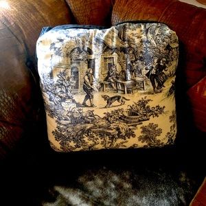 Westport oversized pillow French toile scene black and cream